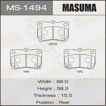 Барабанные колодки MASUMA MS-1494