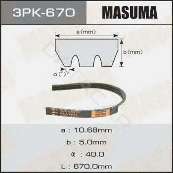 Ремень ручейковый MASUMA 3PK-670