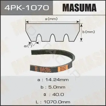 Ремень ручейковый MASUMA 4PK-1070