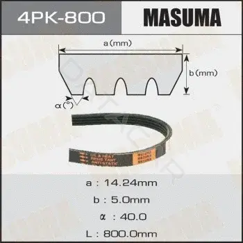 Ремень ручейковый MASUMA 4PK-800