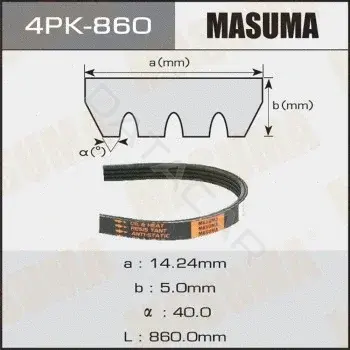 Ремень ручейковый MASUMA 4PK-860