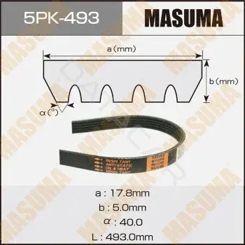 Ремень ручейковый MASUMA 5PK-493