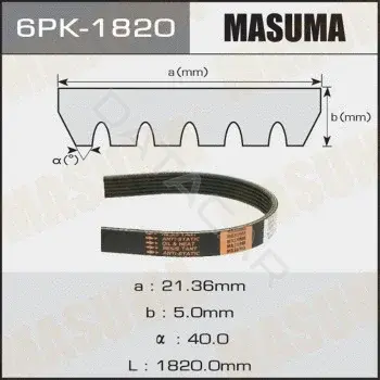 Ремень ручейковый MASUMA 6PK-1820