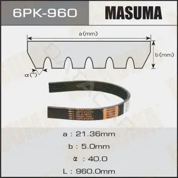 Ремень ручейковый MASUMA 6PK-960