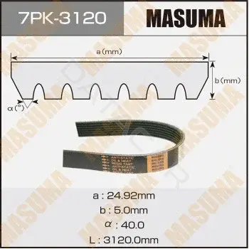 Ремень ручейковый MASUMA 7PK-3120