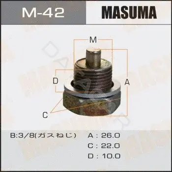 Пробка сливная масляного поддона MASUMA M-42