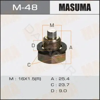 Пробка сливная масляного поддона MASUMA M-48