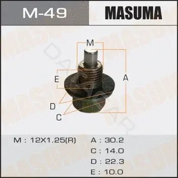 Пробка сливная масляного поддона MASUMA M-49