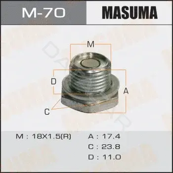 Пробка сливная масляного поддона MASUMA M-70