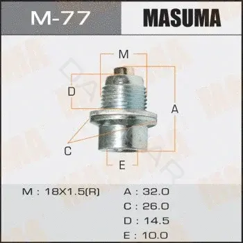 Пробка сливная масляного поддона MASUMA M-77