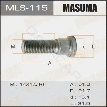 Болт колесный MASUMA MLS-115