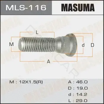 Болт колесный MASUMA MLS-116