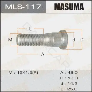 Болт колесный MASUMA MLS-117