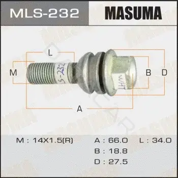 Болт колесный MASUMA MLS-232