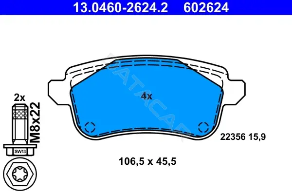 Тормозные колодки ATE 13.0460-2624.2
