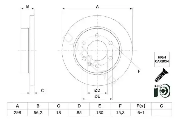 Тормозные диски BOSCH 0986479H07