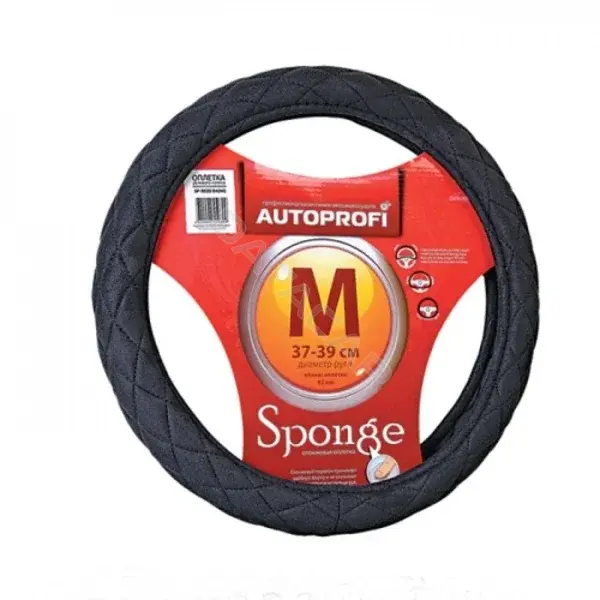 Оплетка на руль \ Чехол на руль AUTOPROFI SP-9020BK(M)