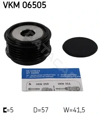 Шкив генератора SKF VKM06505