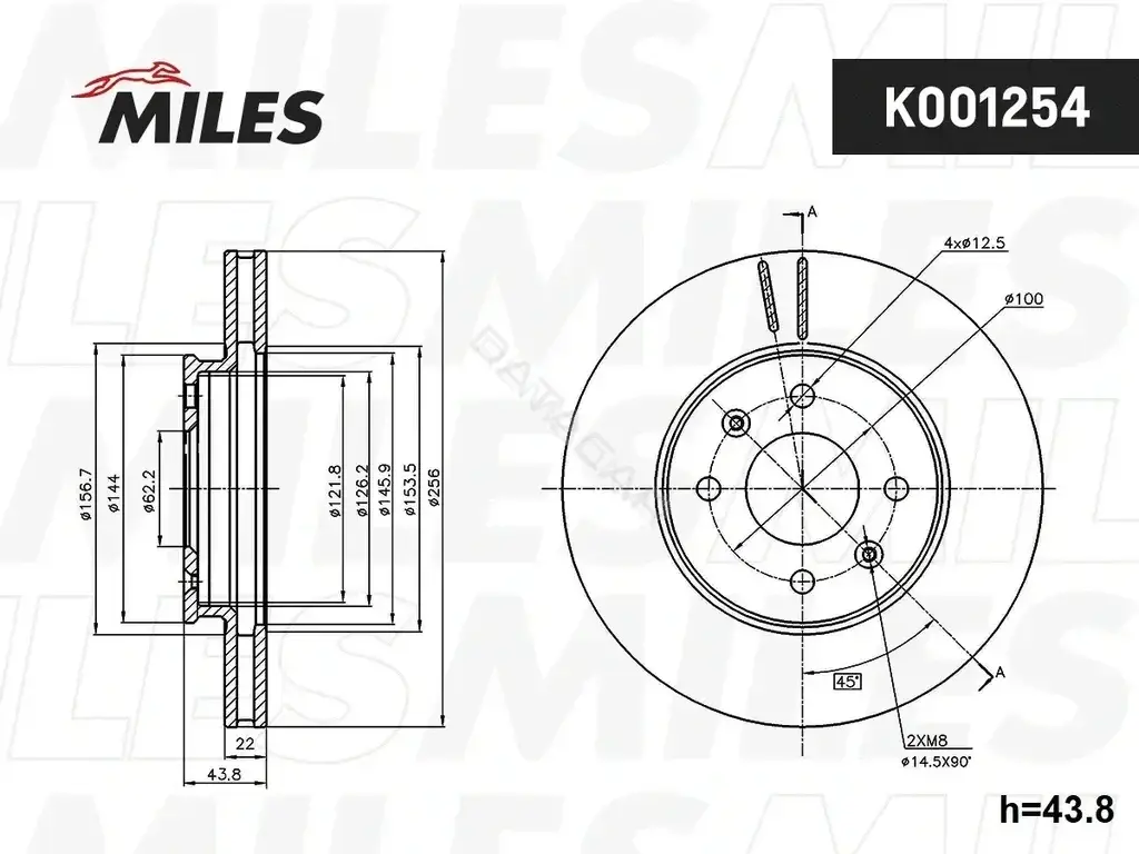 Тормозные диски MILES K001254