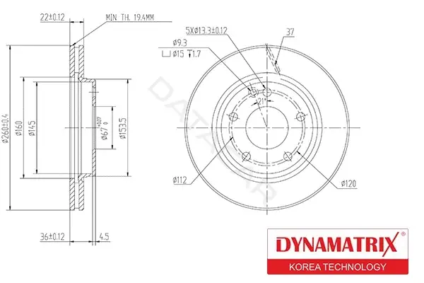 Тормозные диски DYNAMATRIX DBD1035