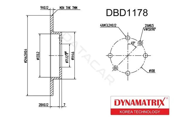 Тормозные диски DYNAMATRIX DBD1178