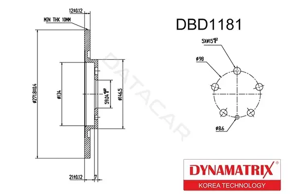 Тормозные диски DYNAMATRIX DBD1181