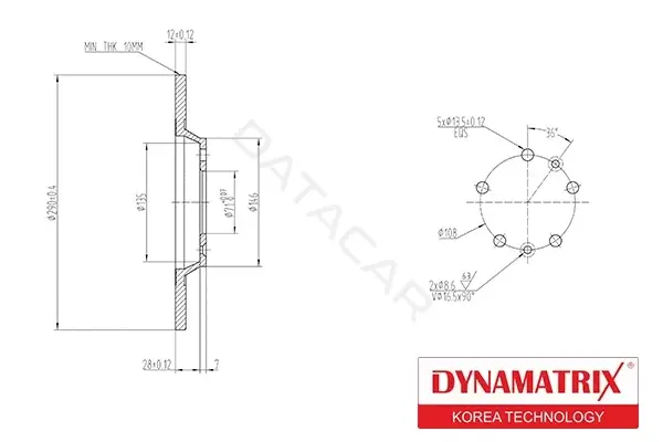 Тормозные диски DYNAMATRIX DBD1275