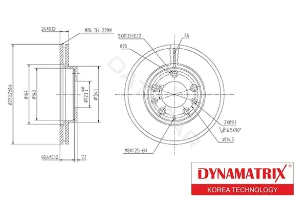 Тормозные диски DYNAMATRIX DBD1278