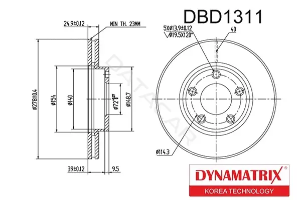Тормозные диски DYNAMATRIX DBD1311