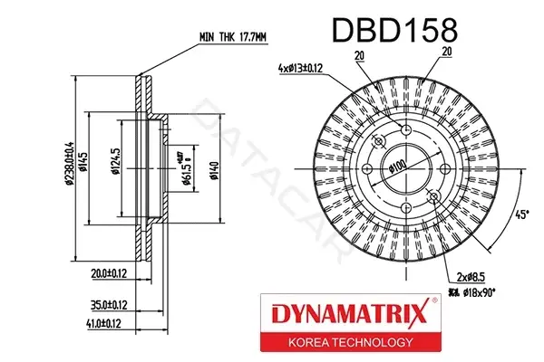 Тормозные диски DYNAMATRIX DBD158