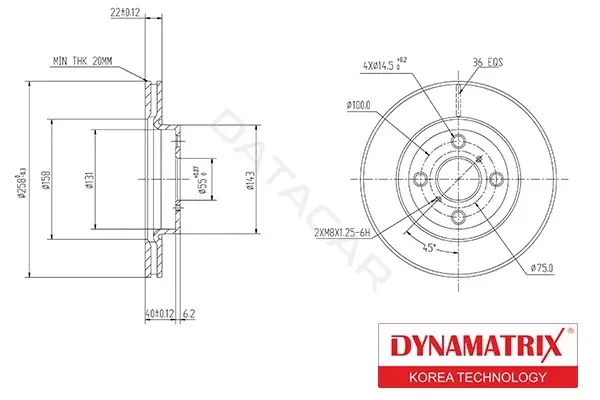 Тормозные диски DYNAMATRIX DBD1587