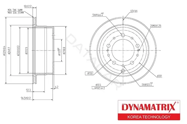 Тормозные диски DYNAMATRIX DBD1597