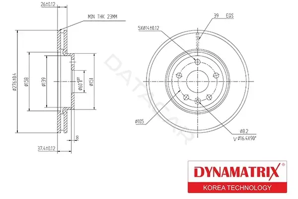 Тормозные диски DYNAMATRIX DBD1869
