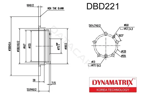 Тормозные диски DYNAMATRIX DBD221