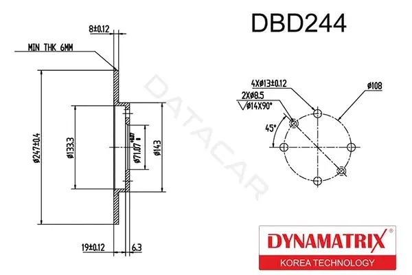 Тормозные диски DYNAMATRIX DBD244