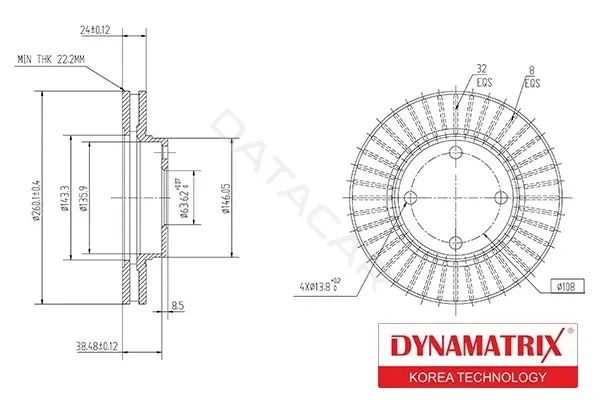 Тормозные диски DYNAMATRIX DBD364F