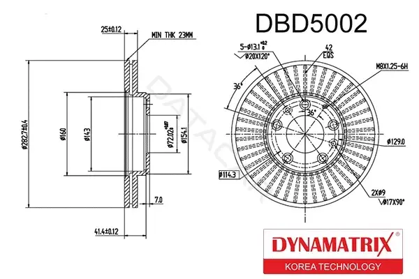 Тормозные диски DYNAMATRIX DBD5002