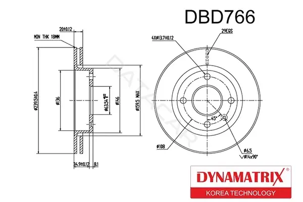 Тормозные диски DYNAMATRIX DBD766