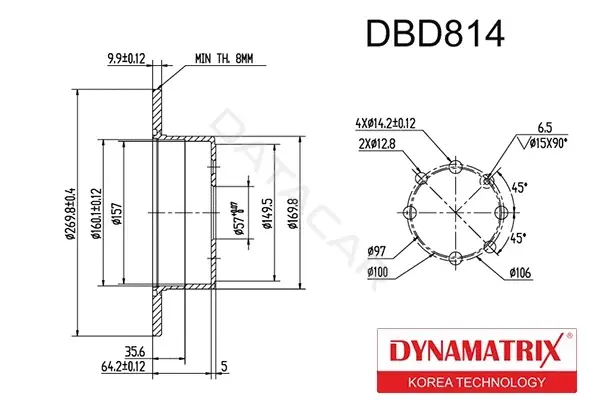 Тормозные диски DYNAMATRIX DBD814