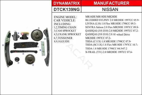 Комплект цепи ГРМ DYNAMATRIX DTCK139NG
