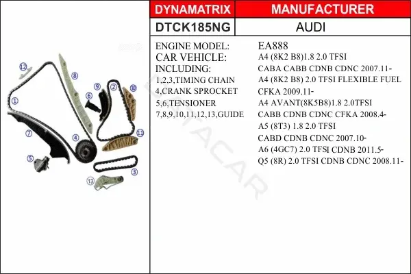 Комплект цепи ГРМ DYNAMATRIX DTCK185NG