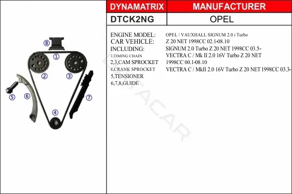 Комплект цепи ГРМ DYNAMATRIX DTCK2NG