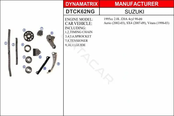 Комплект цепи ГРМ DYNAMATRIX DTCK62NG