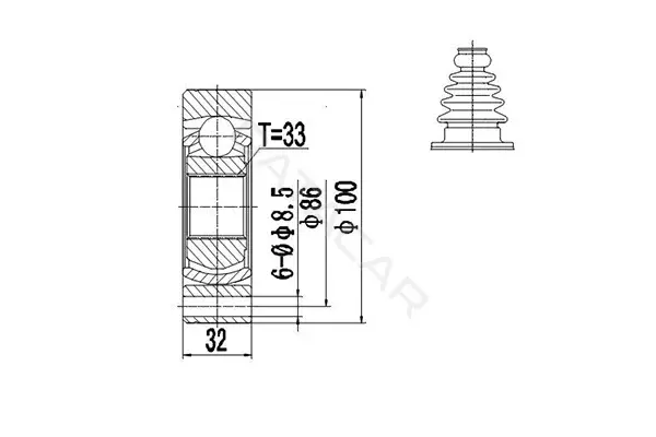 Шрус DYNAMATRIX DCV661003