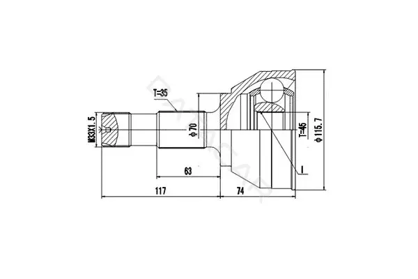 Шрус DYNAMATRIX DCV810050