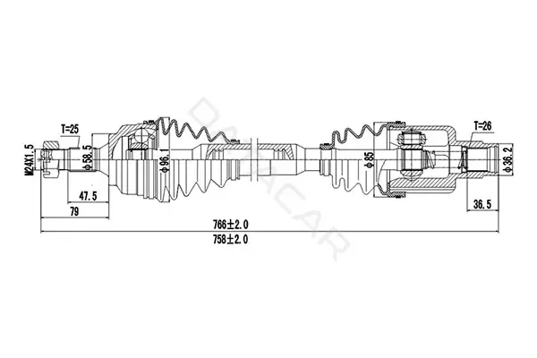 Приводной вал / Полуось DYNAMATRIX DDS210267