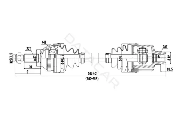 Приводной вал / Полуось DYNAMATRIX DDS218006