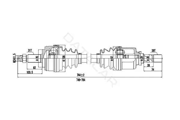 Приводной вал / Полуось DYNAMATRIX DDS218247