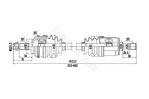 Приводной вал / Полуось DYNAMATRIX DDS223097