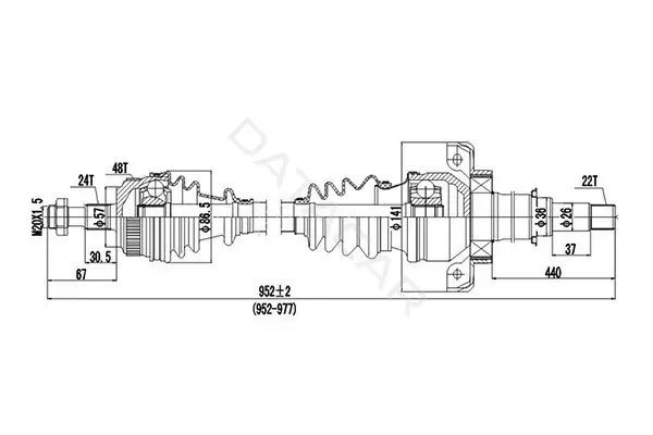 Приводной вал / Полуось DYNAMATRIX DDS235038